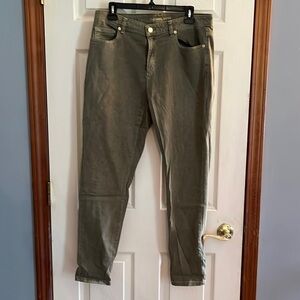 Michael Kors Izzy skinny mid rise Army green jeans size 12. perfect condition.
